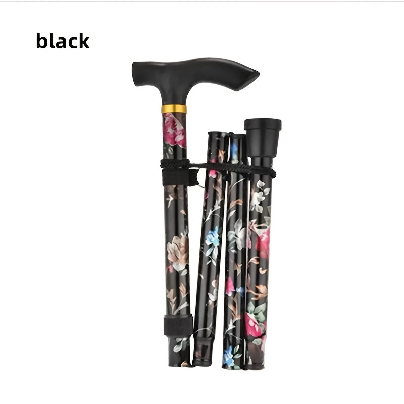 Telescopic Walking Cane Folding Trekking Stick Adjustable Aluminum Alloy