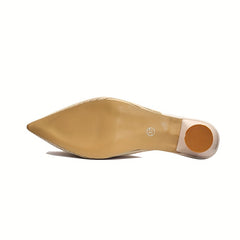 Women's Breathable Low Heel Slip On Shoes Pointed Toe Comfortable Summer Shoes
