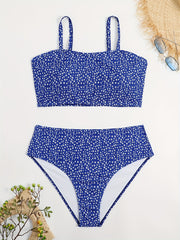 Floral Print Tankini Set Women's Cami Crop Top & Panty Two Piece