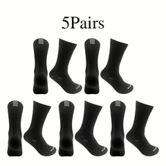 5 Pairs Breathable Mid-Calf Socks for Men and Women