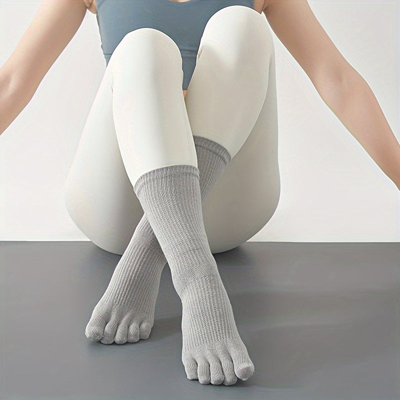 Five Toe Split Yoga Socks, Non-slip Pilates Socks with Grips