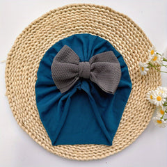 Baby Girls Twill Bubble Bownot Decor Turban Soft Hair Wrap Head Accessories