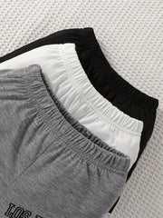 3pcs Baby Boys Casual Elastic Waist Shorts Set for Summer