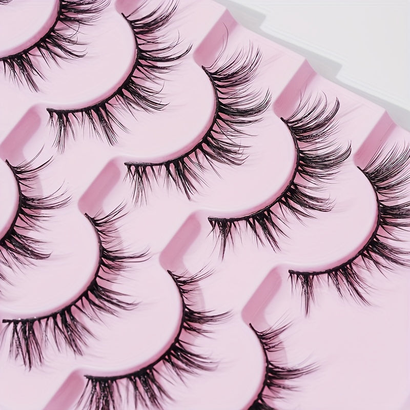 7 Pairs Spiky Manga Lashes Crisscross Natural Anime Lashes 16mm