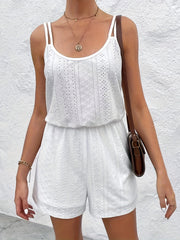 Sleeveless Eyelet Romper Jumpsuit for Women