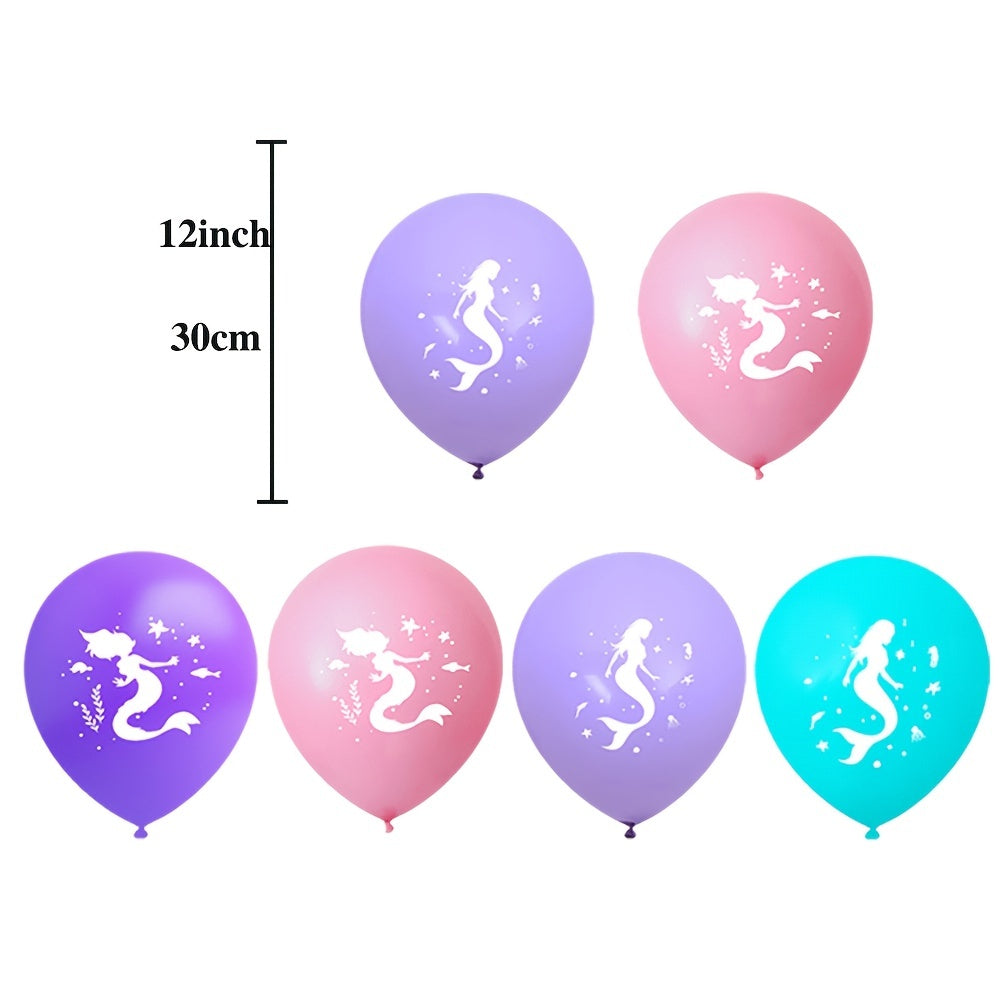 16pcs Mermaid Theme Balloon Birthday Party Decoration 30 Latex Balloons