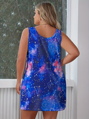 Starry Night Sky Print Tank Nightdress