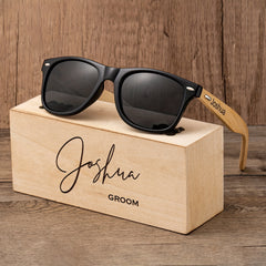 Custom Wooden Sunglasses for Groomsmen - Bachelor Party Gift