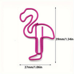10pcs Flamingo Paper Clip Bookmark Office Data Paper Clip Gift
