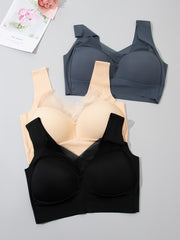 3pcs Wireless Bras Breathable Full Coverage Bra Women's Lingerie