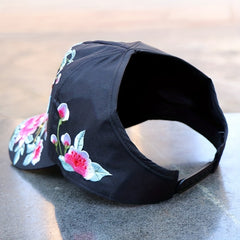 Bird Embroidery Backless Baseball Cap Boho Ponytail Sun Hat
