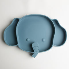 Baby Safe Silicone Elephant Plate for Meals & Snacks