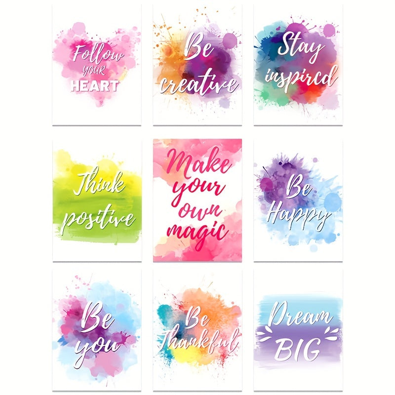 9pcs Inspirational Text Decoration Cards for Thanksgiving Christmas Birthday
