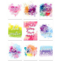 9pcs Inspirational Text Decoration Cards for Thanksgiving Christmas Birthday