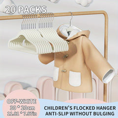 Children's Flocked Clothes Rack - Home Closet Hanging Storage