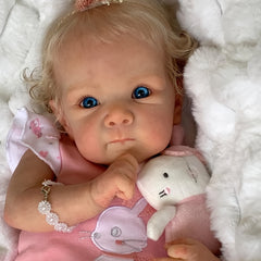 Realistic Reborn Baby Doll Lifelike Newborn with Hand Rooted Blond Hair