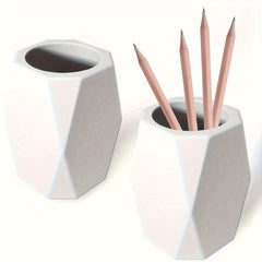 Silicone Pencil Holder Geometric Pen Cup Desktop Organizer