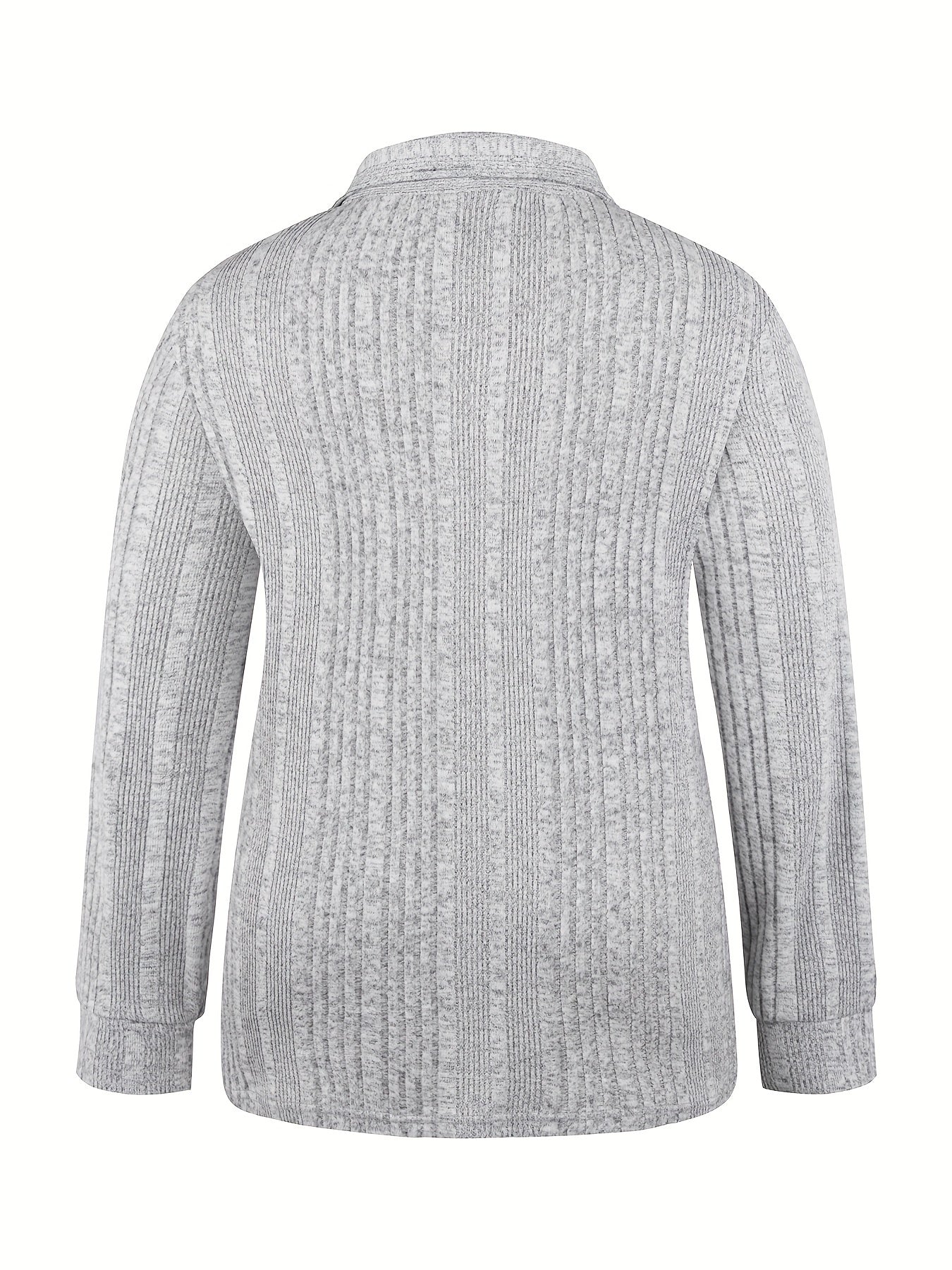 Ribbed Long Sleeve Knit Top with Zipper