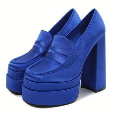 Women's Closed Toe Block Heel Pumps Comfy Slip On Platform Shoes