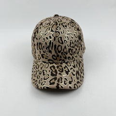 Leopard Hot Stamp Baseball Cap Y2K Sports Hat Women Vintage Dad Hats