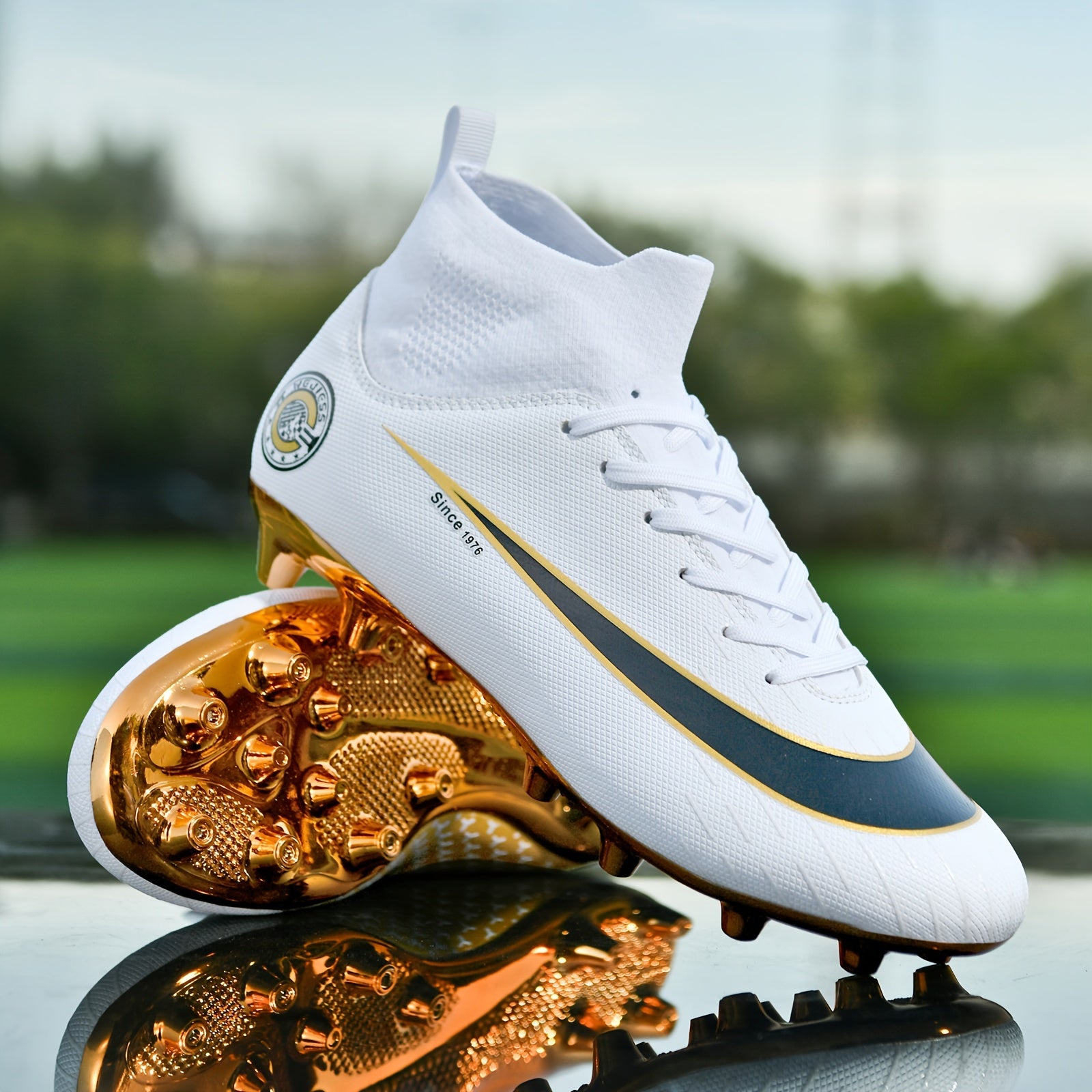 Boy's High Top Non Slip AG Football Cleat Professional Outdoor Soccer Shoe