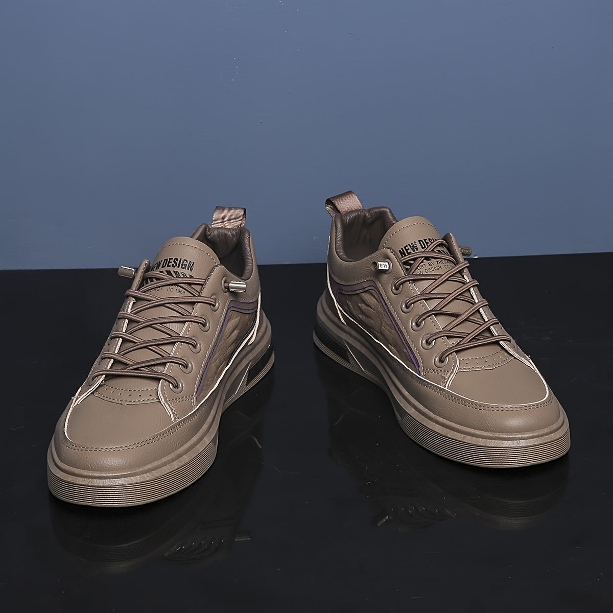 Men's Crocodile Print Lace Up Skate Shoes
