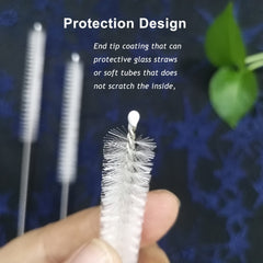 2pcs Stainless Steel Straw Cleaning Brushes for Glass Silicone Straws