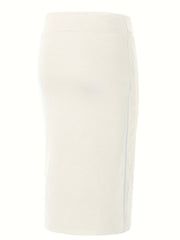 High Waist Pencil Skirt Solid Office Wear