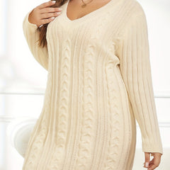 Casual Sweater Jacquard Long Sleeve V Neck Pullover