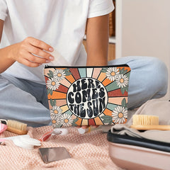 Sunshine Makeup Bag for Women, Inspirational Gift, Small Travel Wash Bag