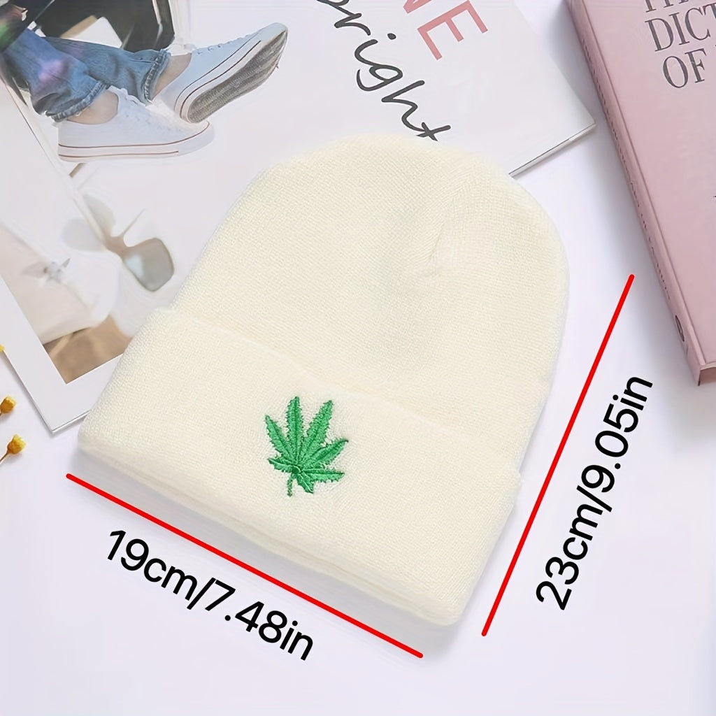 Knitted Leaves & Thorns Unisex Beanie Hat