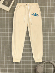 Men's Personality Print Casual Trousers Drawstring Elastic Pants