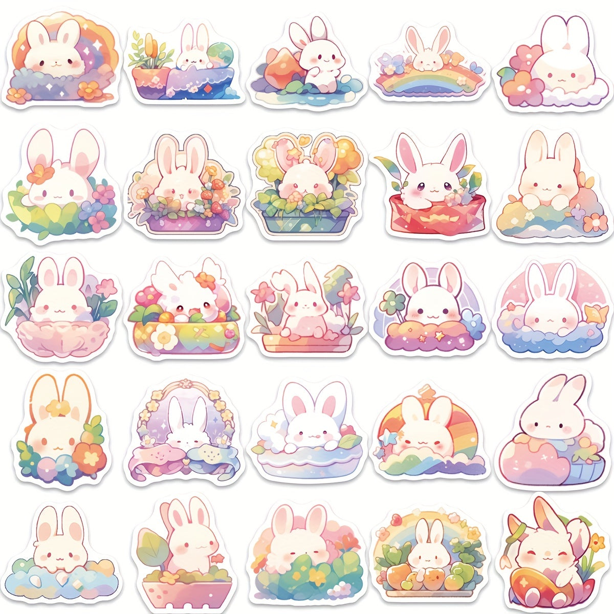 50pcs Bunny Series Waterproof Graffiti Stickers for Motorcycles Laptops DIY