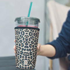 Leopard Printed Cup Sleeve Anti scalding Water Cup Sleeve 30 32oz