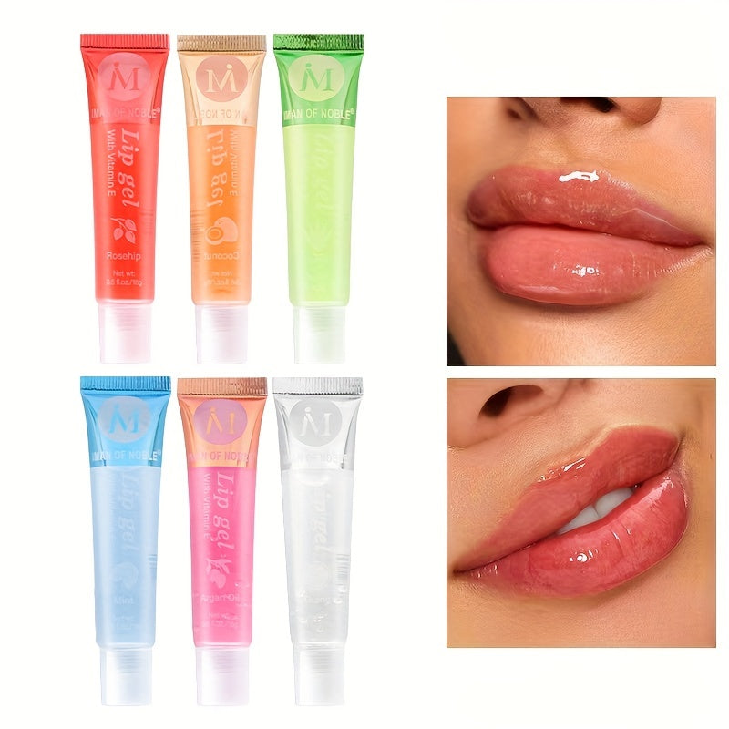 Hydrating Lip Gel With Vitamin E Rosehip Argan Mint Aloe Coconut Moisturizing