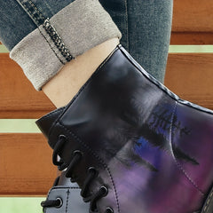Gothic Lace Up Ankle Boots Combat Halloween Short Boots