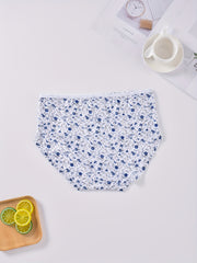 5 Pack Plus Size Panties Set Women's Plus Ditsy Floral Print Soft Briefs