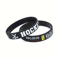 Hockey Win Victory Believe Silicone Bracelets Sports Rubber Wristband