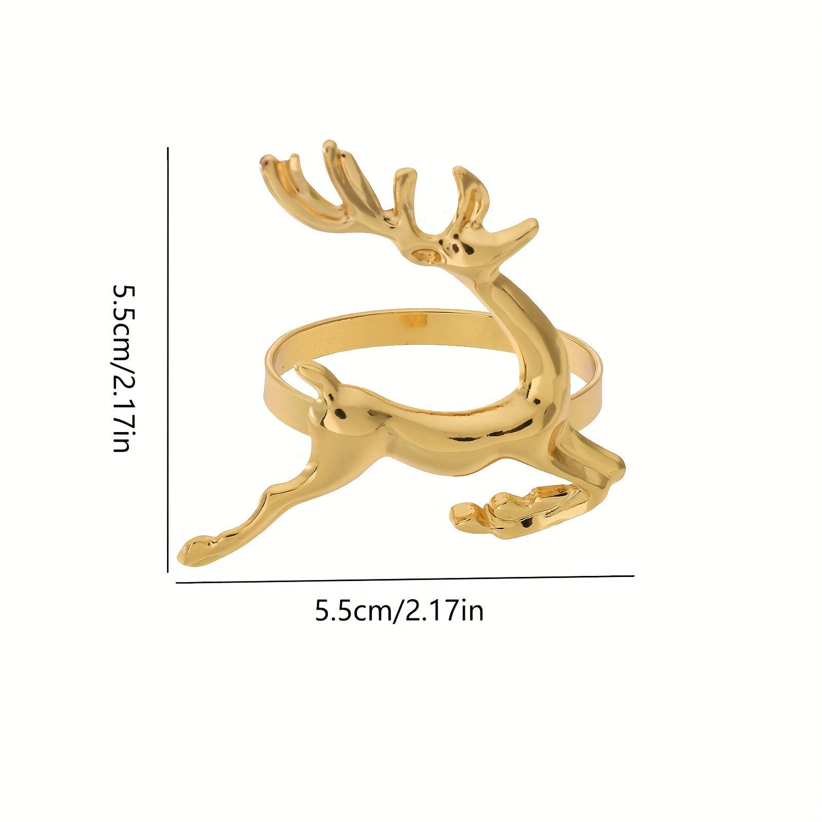 6pcs Christmas Deer Napkin Rings for Table Settings