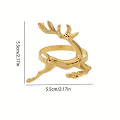 6pcs Christmas Deer Napkin Rings for Table Settings