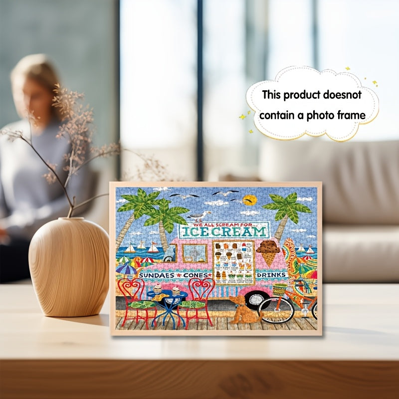 1000pcs Beach & Ice Cream Truck Jigsaw Puzzle High Complexity Skill Level