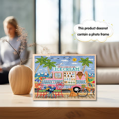1000pcs Beach & Ice Cream Truck Jigsaw Puzzle High Complexity Skill Level