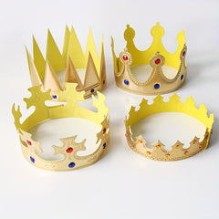 4pcs Golden King Crowns Party Masquerade Dress Up
