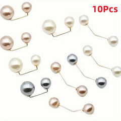 Faux Pearl Brooches Casual Sweater Cardigan Clips Waist Safety Pins