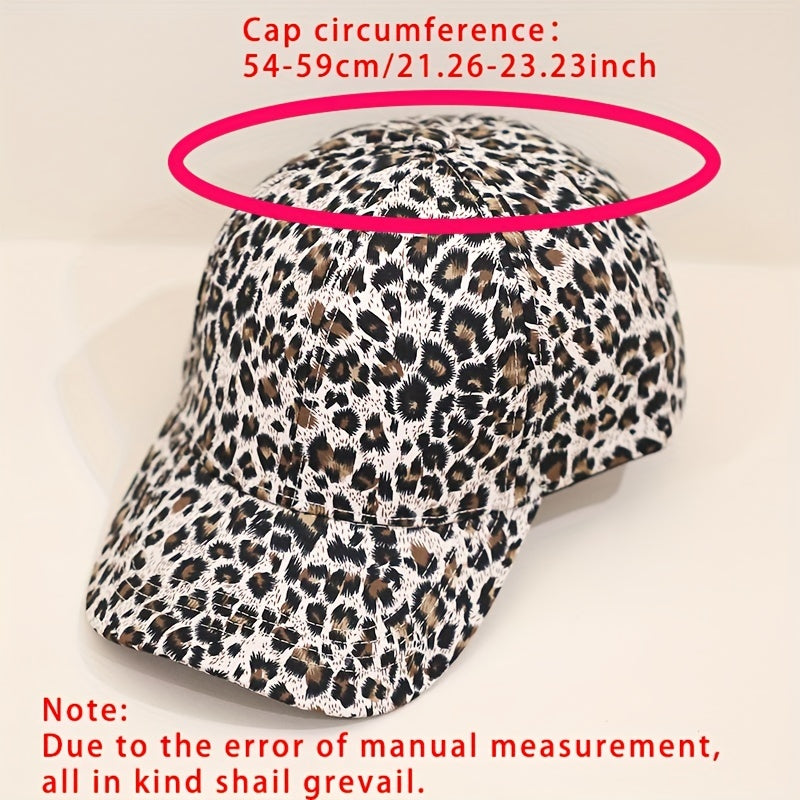 Leopard Print Baseball Cap Vintage Casual Sports Hat Adjustable