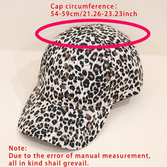 Leopard Print Baseball Cap Vintage Casual Sports Hat Adjustable