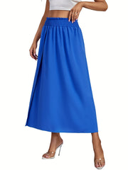 Split Smocked Waist Skirt for Spring & Summer