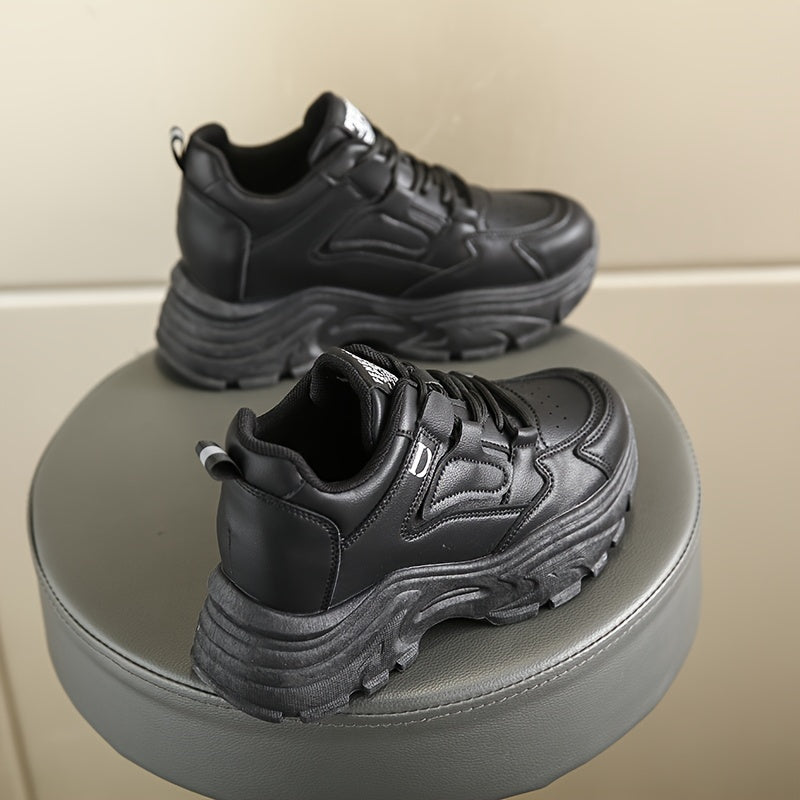 Lace up Running Shoes Height Increase Casual Sneakers Non slip Sports Sneakers