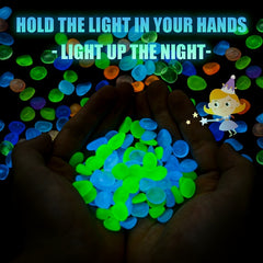 50-100pcs Glowing Pebbles for Garden, Patio, Fish Tank - Adds Magical Touch