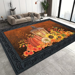 Halloween Pumpkin Print Area Rug Waterproof Non Slip Stain Resistant Floor Mat